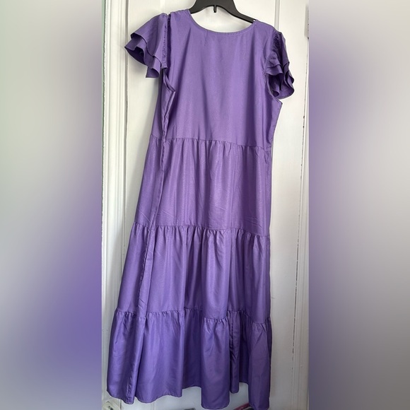 ESY Studio Elegant Purple Tiered Maxi Dress, Size: Missy - Picture 3 of 9